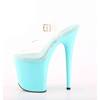 Pleaser - FLAMINGO808 Sandale à bride à la cheville, Pole dance chaussures - Transparent/Bleu Product image